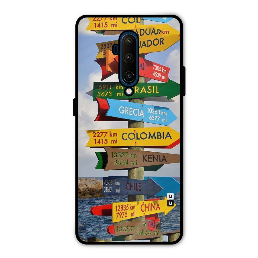 Travel Directions Metal Back Case for OnePlus 7T Pro