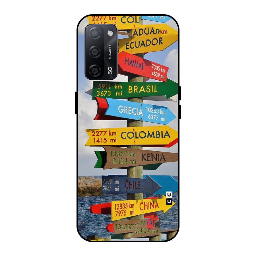 Travel Directions Metal Back Case for Oppo A53s 5G