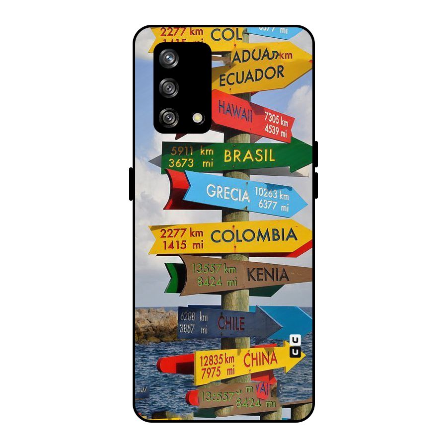 Travel Directions Metal Back Case for Oppo F19
