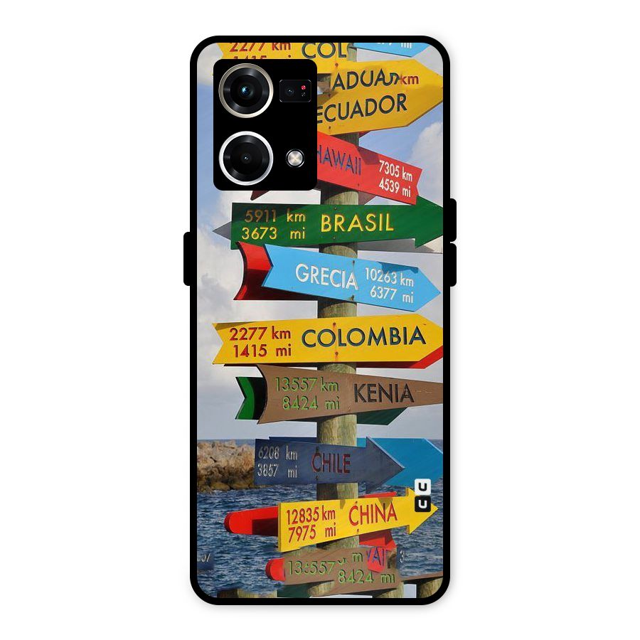 Travel Directions Metal Back Case for Oppo F21s Pro 4G