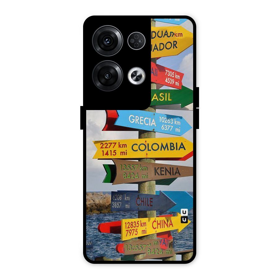 Travel Directions Metal Back Case for Oppo Reno8 Pro 5G