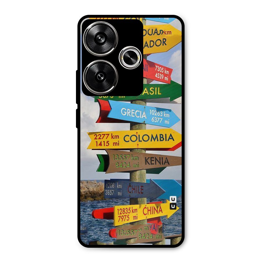 Travel Directions Metal Back Case for Poco F6