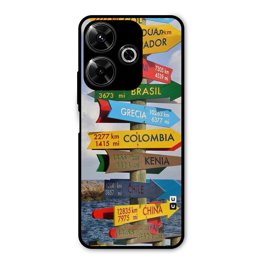 Travel Directions Metal Back Case for Poco M6 Plus