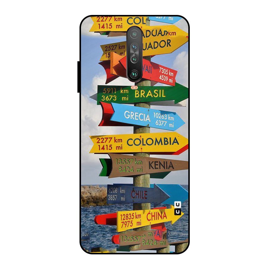 Travel Directions Metal Back Case for Poco X2