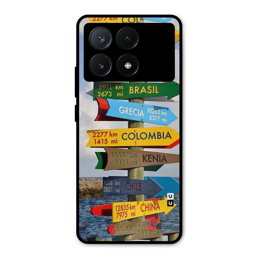 Travel Directions Metal Back Case for Poco X6 Pro