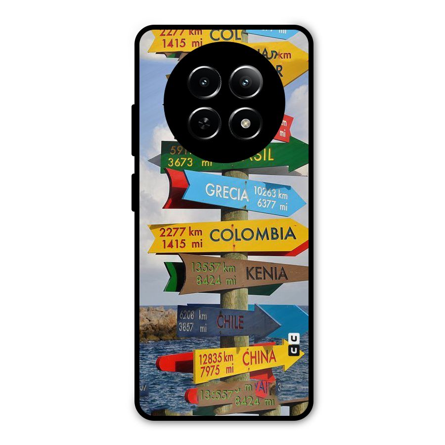 Travel Directions Metal Back Case for Realme 13