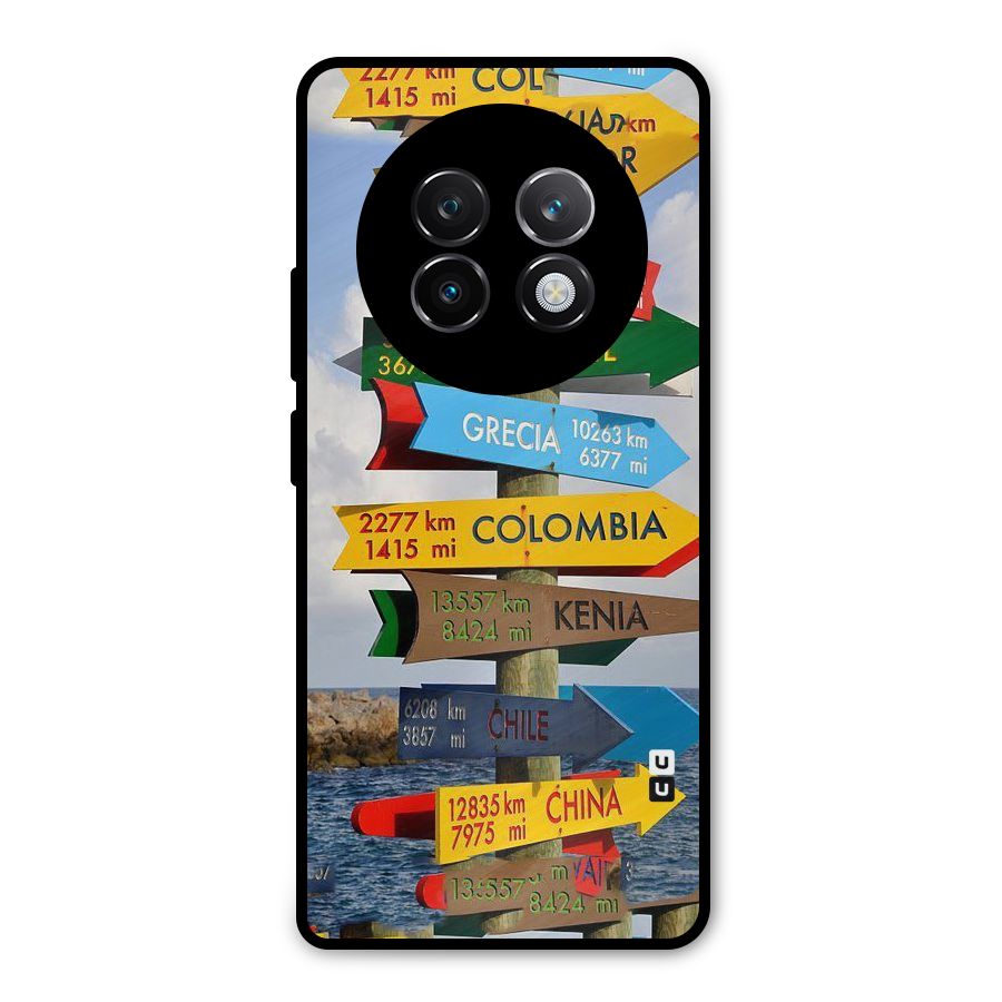 Travel Directions Metal Back Case for Realme 13 Plus