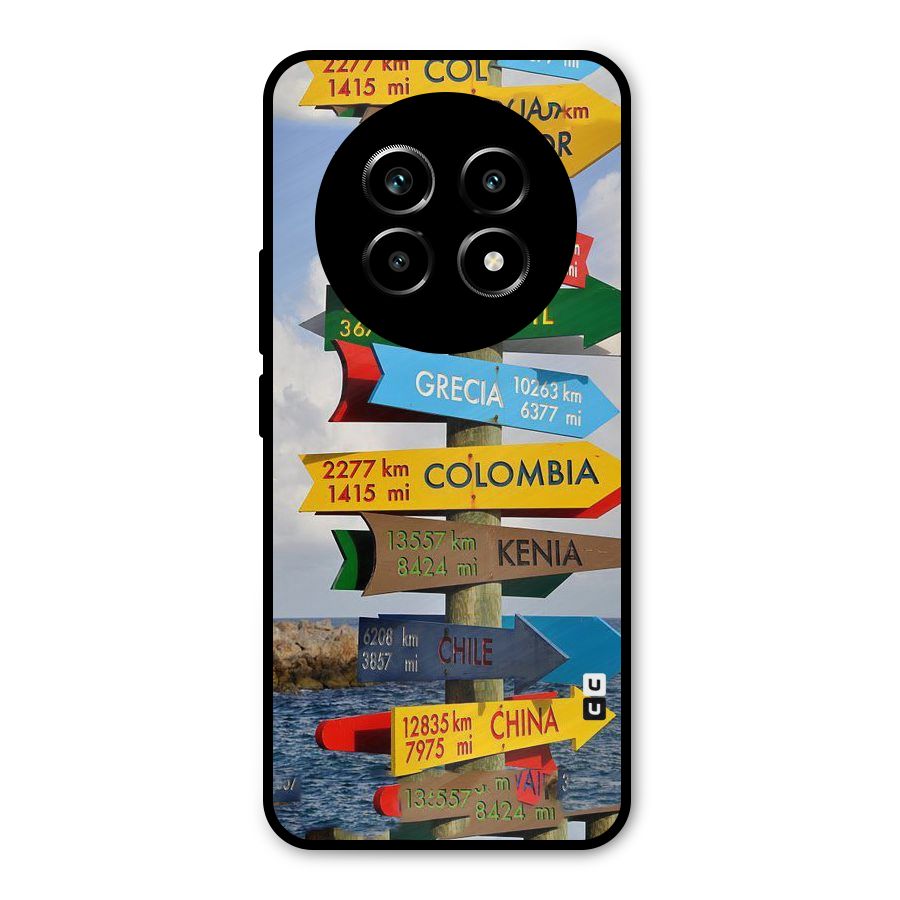 Travel Directions Metal Back Case for Realme 13 Pro