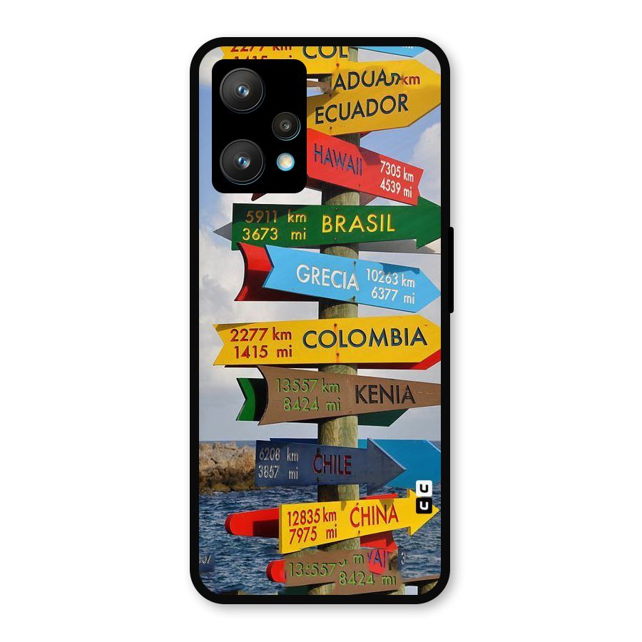 Travel Directions Metal Back Case for Realme 9