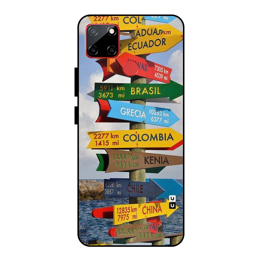 Travel Directions Metal Back Case for Realme C12