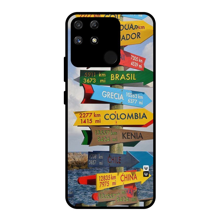 Travel Directions Metal Back Case for Realme Narzo 50A