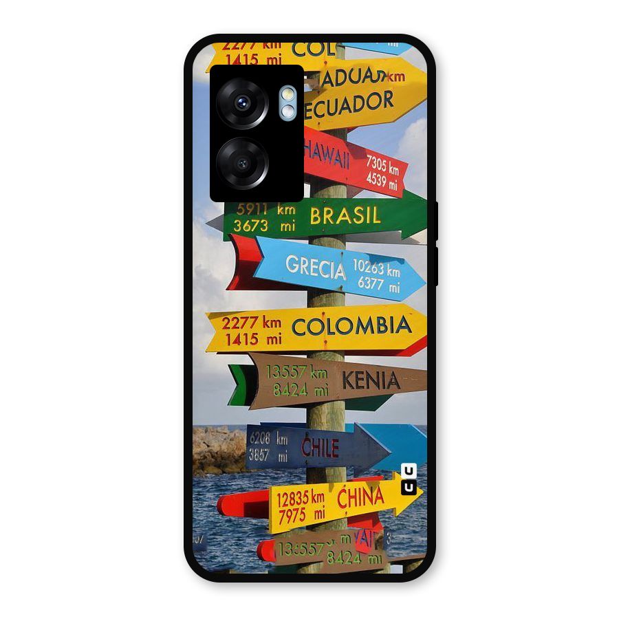 Travel Directions Metal Back Case for Realme Narzo 50 5G