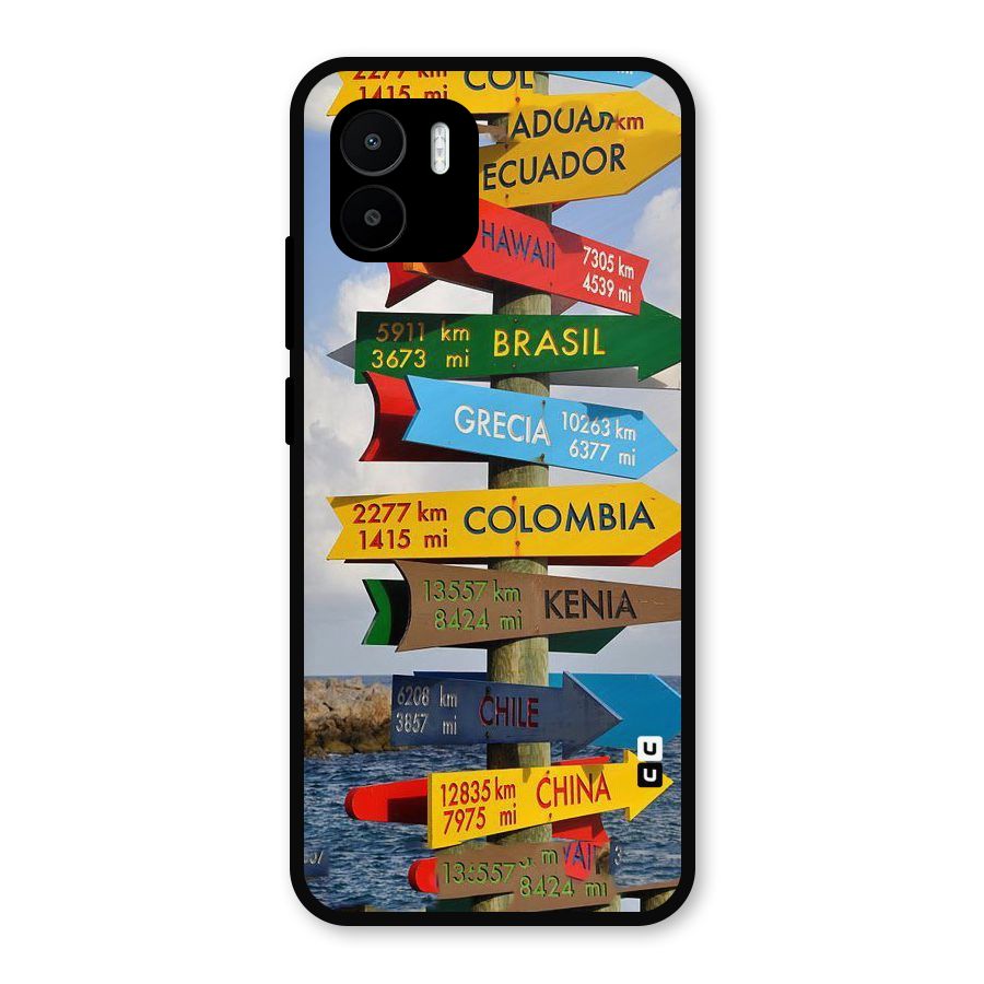 Travel Directions Metal Back Case for Redmi A2