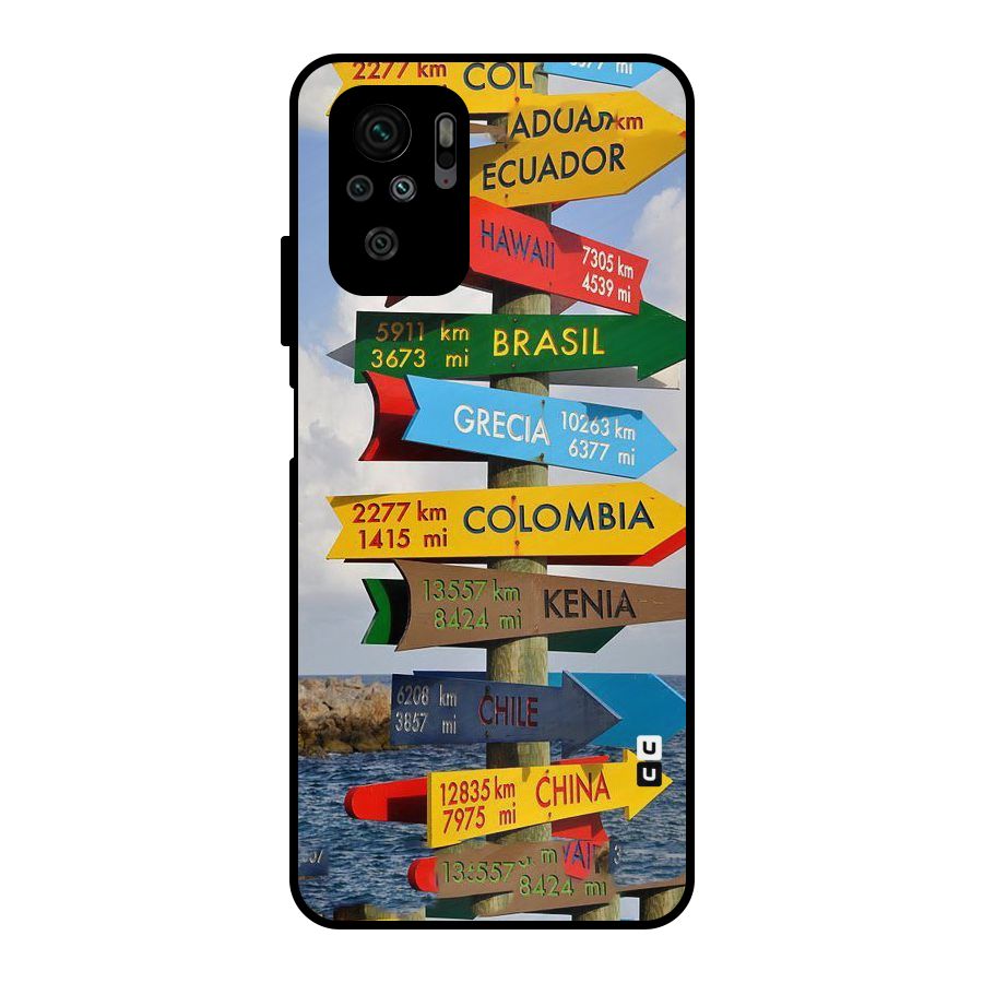 Travel Directions Metal Back Case for Redmi Note 10S