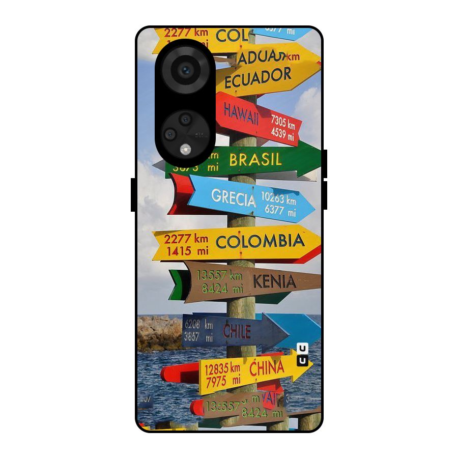 Travel Directions Metal Back Case for Reno8 T 5G