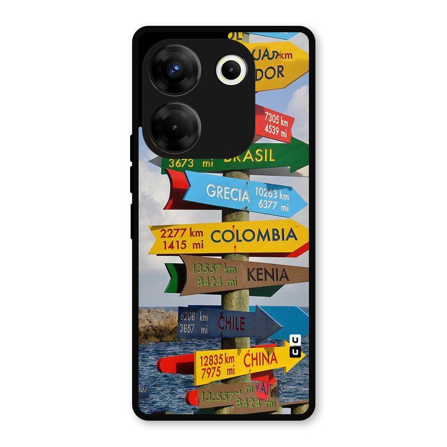 Travel Directions Metal Back Case for Tecno Camon 20