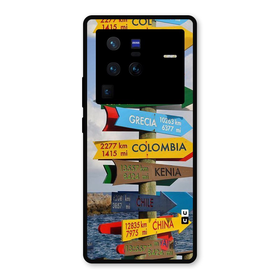 Travel Directions Metal Back Case for Vivo X80 Pro