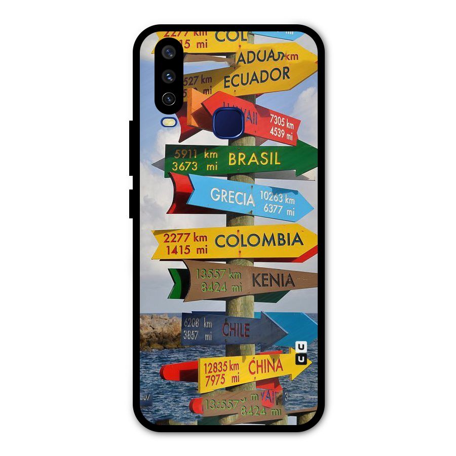 Travel Directions Metal Back Case for Vivo Y15