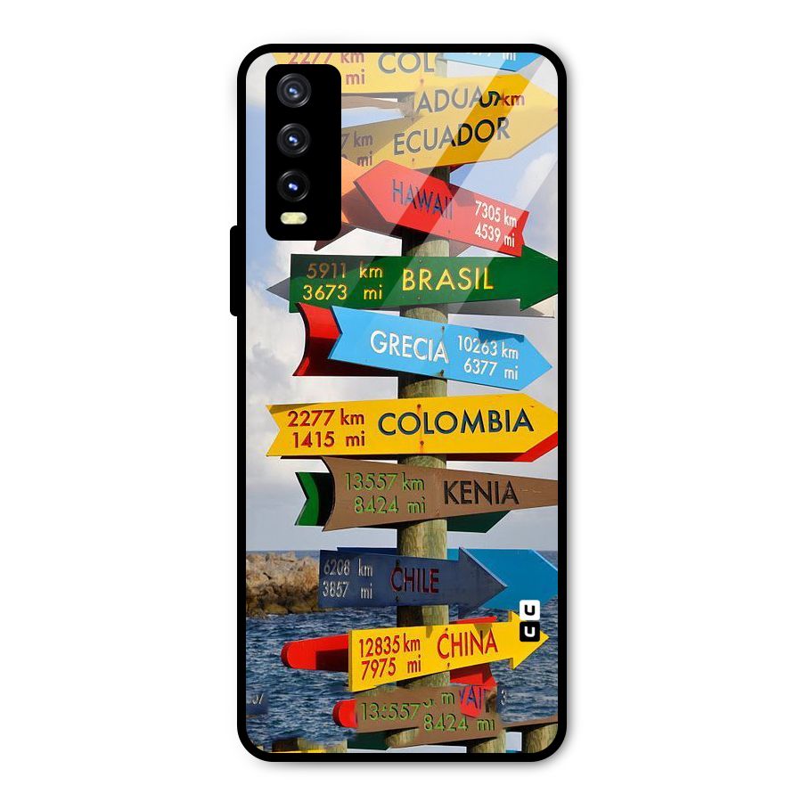 Travel Directions Metal Back Case for Vivo Y20