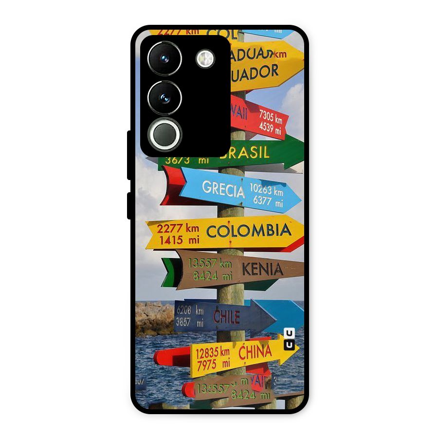 Travel Directions Metal Back Case for Vivo Y200