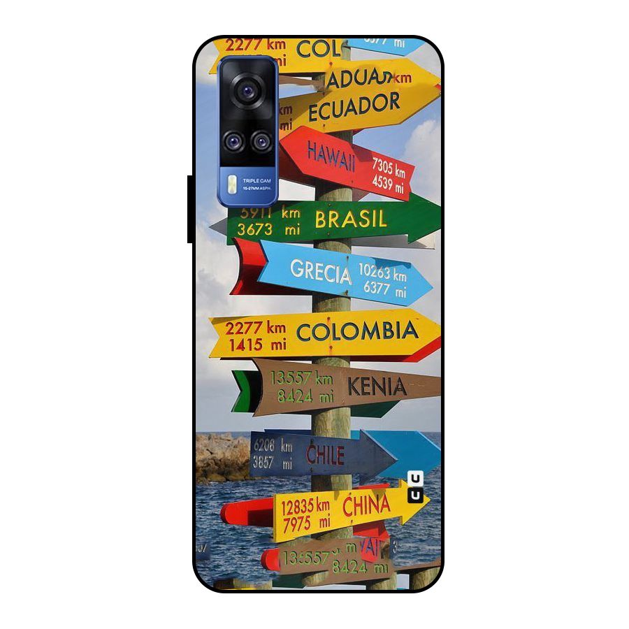 Travel Directions Metal Back Case for Vivo Y51