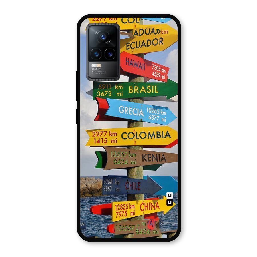 Travel Directions Metal Back Case for Vivo Y73