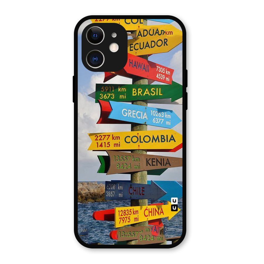 Travel Directions Metal Back Case for iPhone 12
