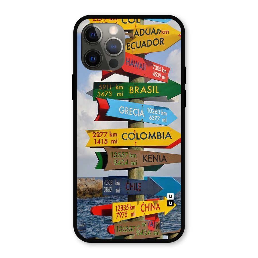 Travel Directions Metal Back Case for iPhone 12 Pro