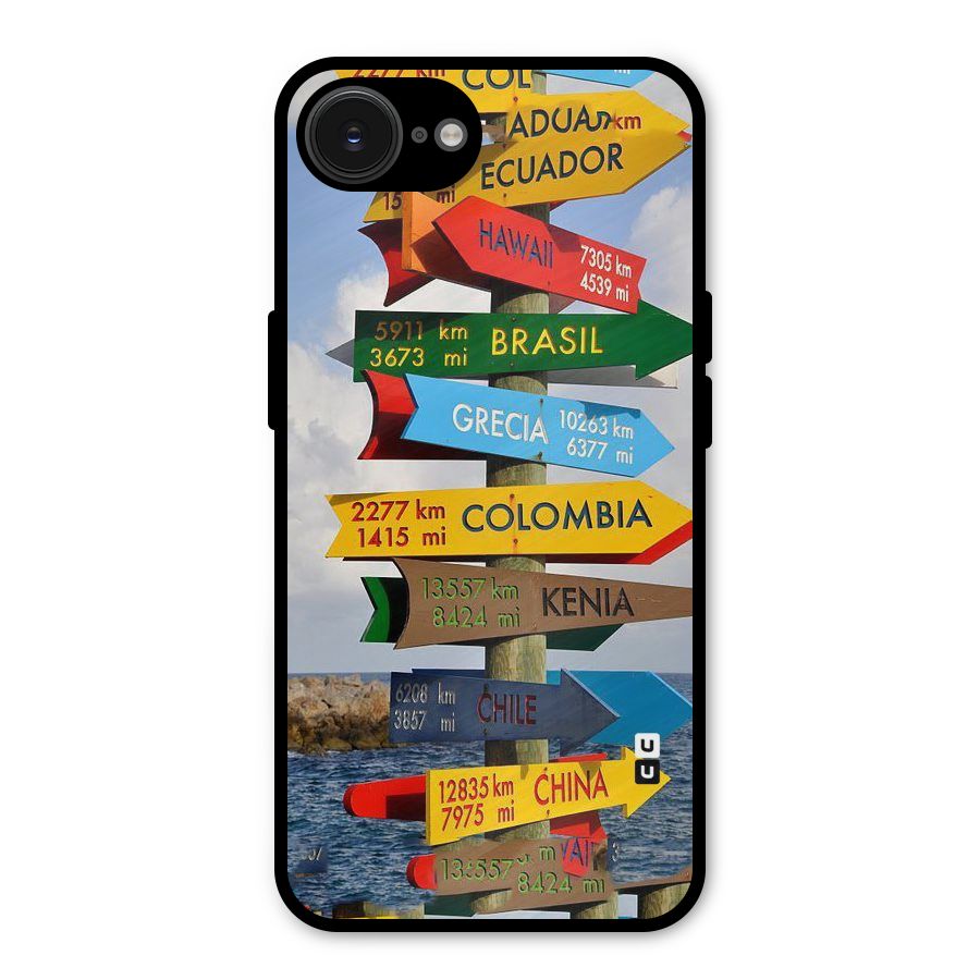 Travel Directions Metal Back Case for iPhone 16e