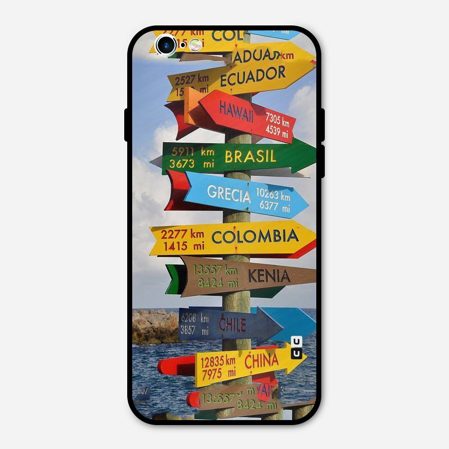Travel Directions Metal Back Case for iPhone 6 6s