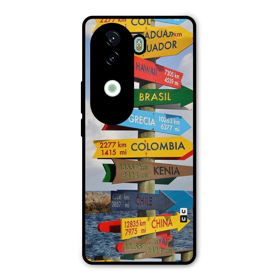 Travel Directions Metal Back Case for iQOO Z9s