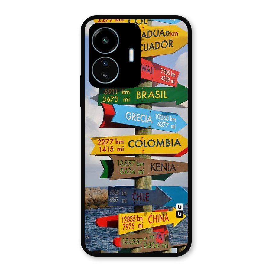 Travel Directions Metal Back Case for vivo iQOO Z6 Lite 5G