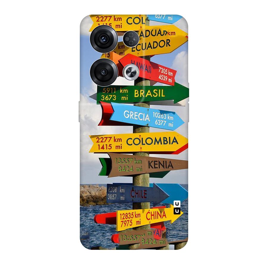 Travel Directions Original Polycarbonate Back Case for Oppo Reno8 Pro 5G