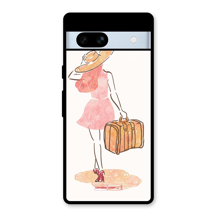 Travel Girl Glass Back Case for Google Pixel 7a