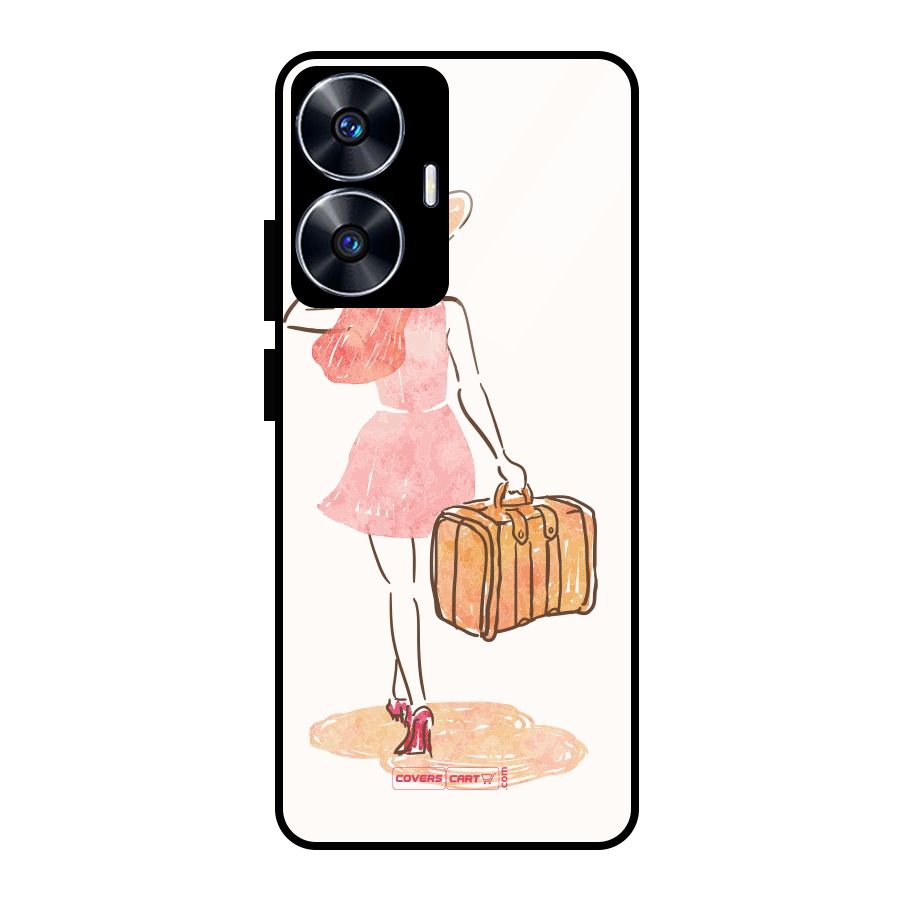 Travel Girl Glass Back Case for Realme Narzo N55