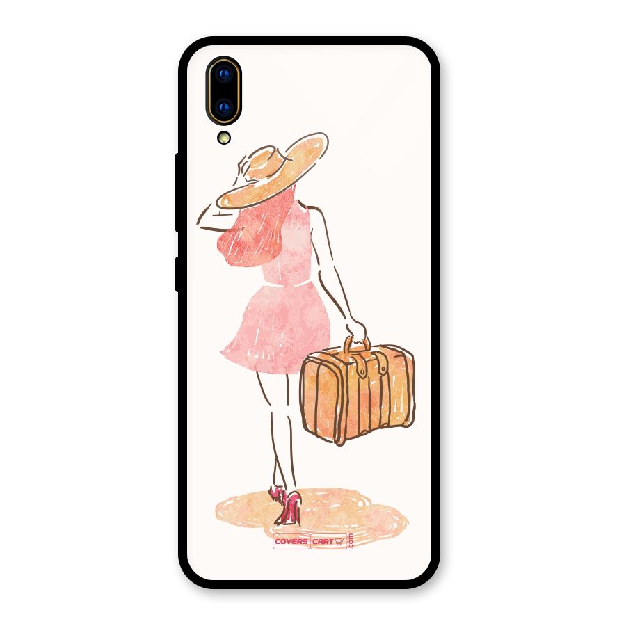 Travel Girl Glass Back Case for Vivo V11 Pro