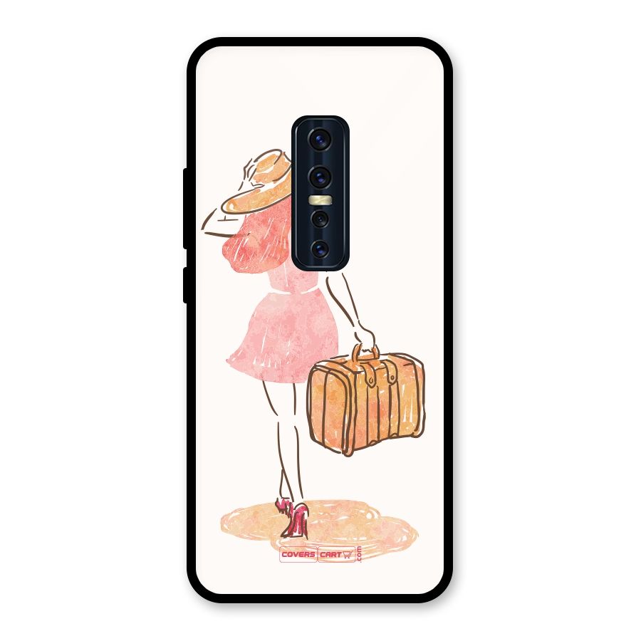 Travel Girl Glass Back Case for Vivo V17 Pro
