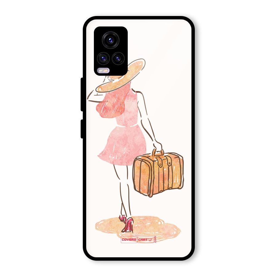 Travel Girl Glass Back Case for Vivo V20 2021