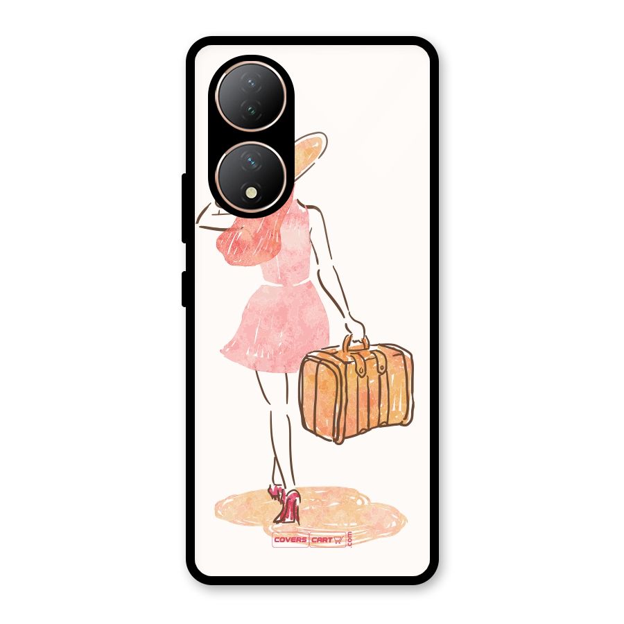 Travel Girl Glass Back Case for Vivo Y100A