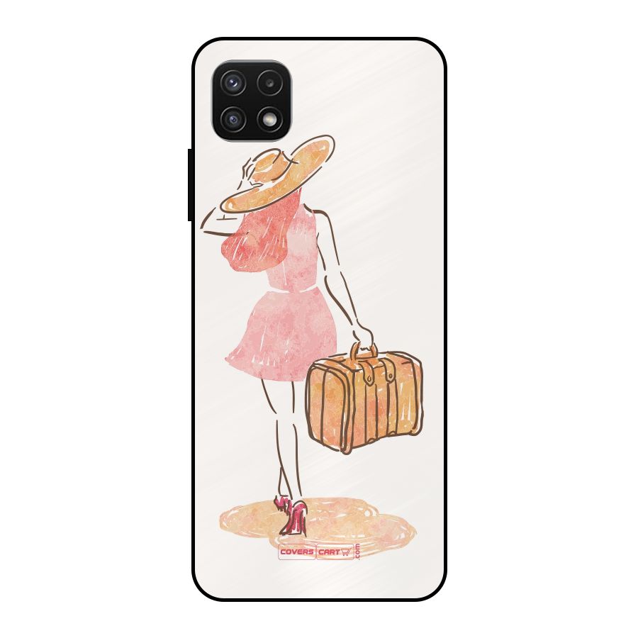 Travel Girl Metal Back Case for Galaxy A22 5G