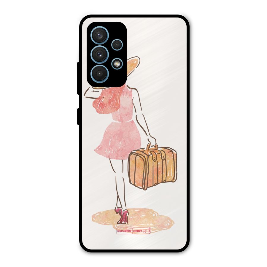 Travel Girl Metal Back Case for Galaxy A32