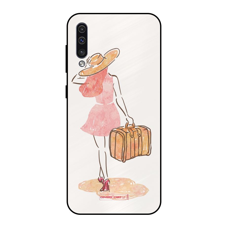 Travel Girl Metal Back Case for Galaxy A50