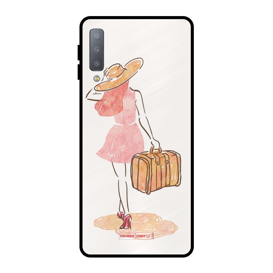Travel Girl Metal Back Case for Galaxy A7 (2018)
