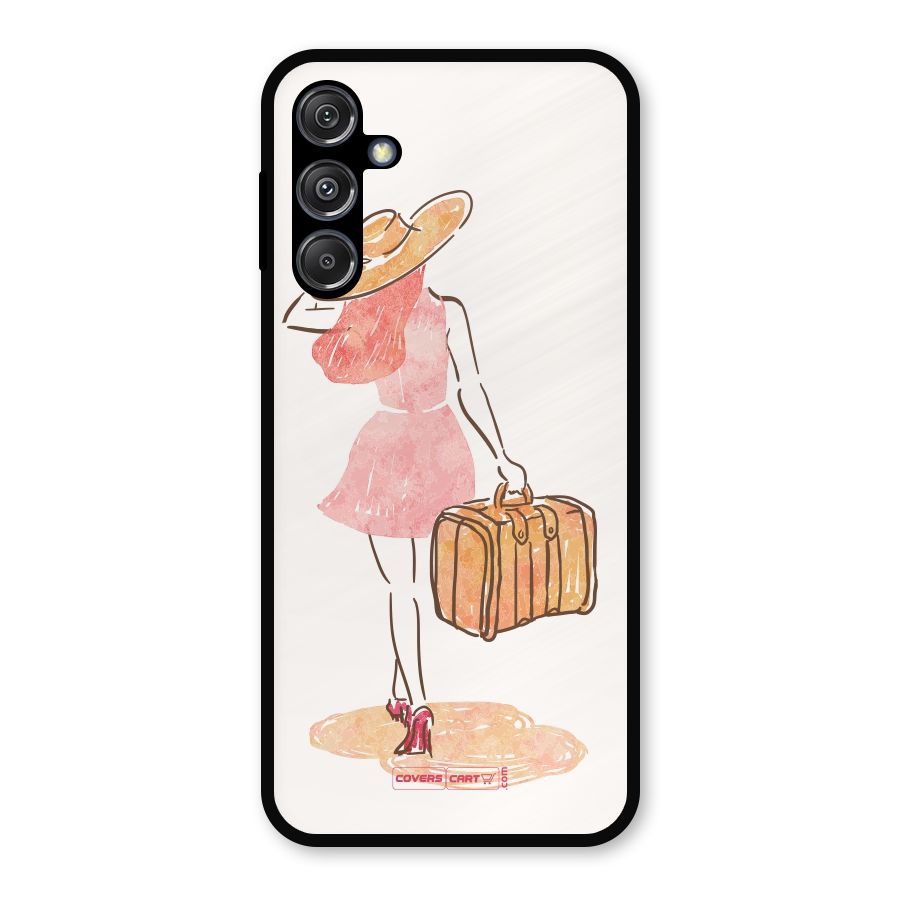 Travel Girl Metal Back Case for Galaxy M34 5G
