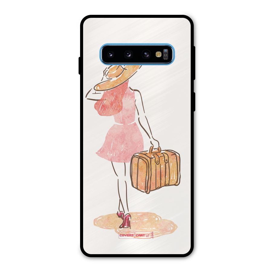 Travel Girl Metal Back Case for Galaxy S10