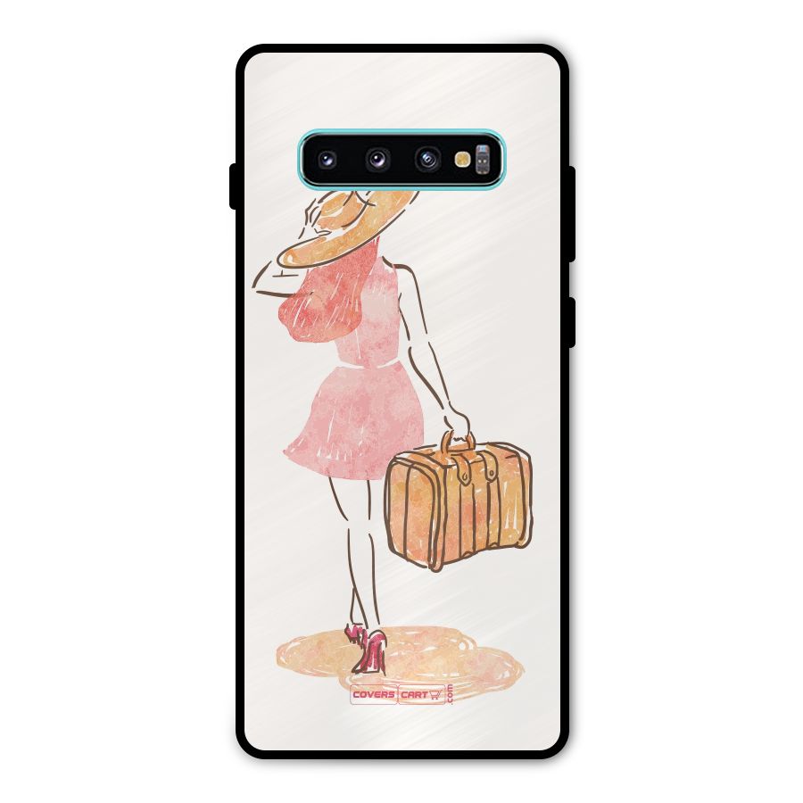 Travel Girl Metal Back Case for Galaxy S10 Plus