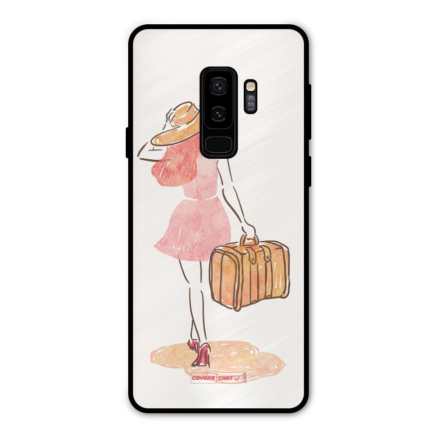 Travel Girl Metal Back Case for Galaxy S9 Plus