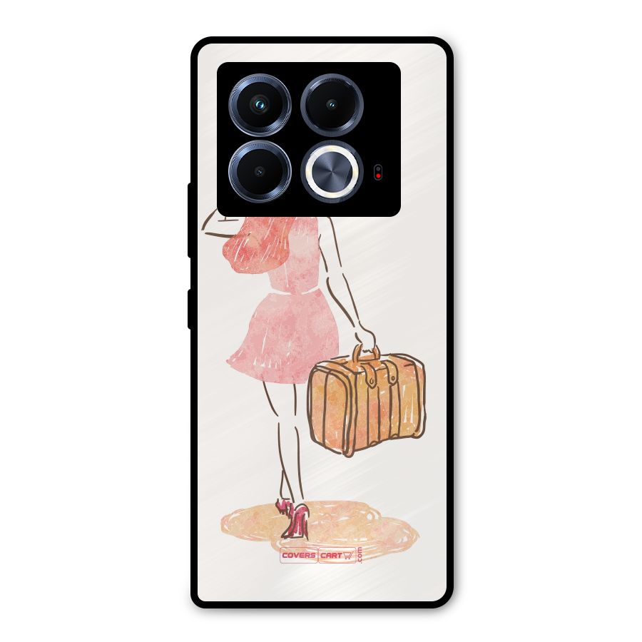 Travel Girl Metal Back Case for Infinix Note 40 5G