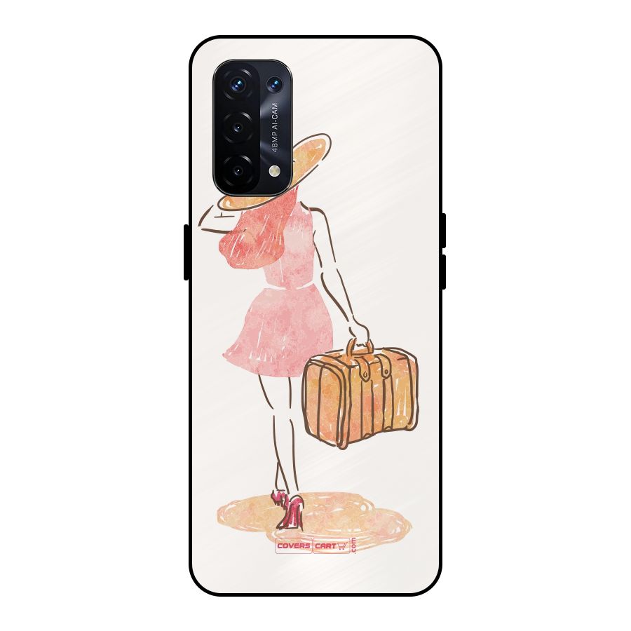 Travel Girl Metal Back Case for Oppo A74 5G