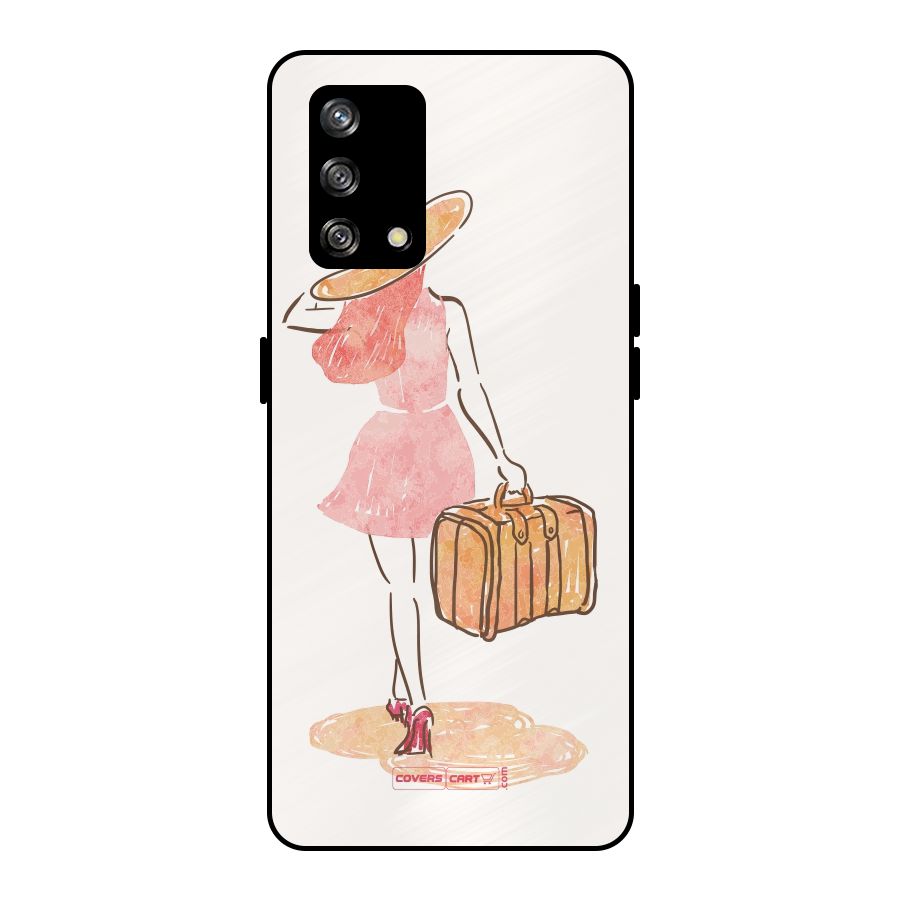 Travel Girl Metal Back Case for Oppo F19